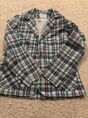 Cape Cod Match Mates vintage plaid lightweight blazer size 12